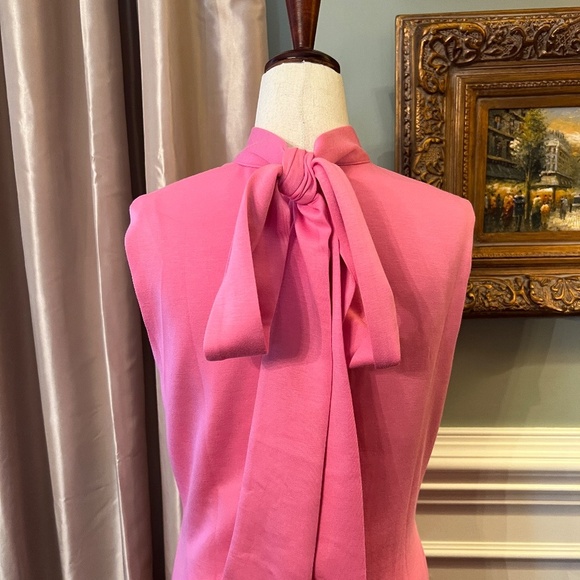 NWOT Womens 3D Flowers Bubblegum Pink Sleeveless Maxi Dress Stretch Jersey LARGE - Picture 9 of 10